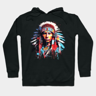 American Native Indian Brave Warrior Inspiration People Abstract Hoodie